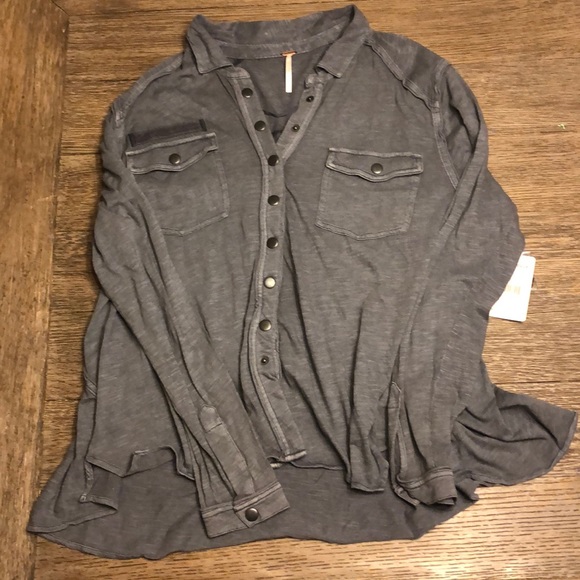 NWT Free People Monday Morning Top. Blue. Small. - Picture 2 of 7